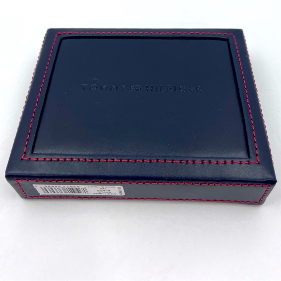 TOMMY HILFIGER, BLACK LEATHER, VALET ALSO LEATHER, TRI FOLD, RFID PROTECTION - Picture 14 of 16